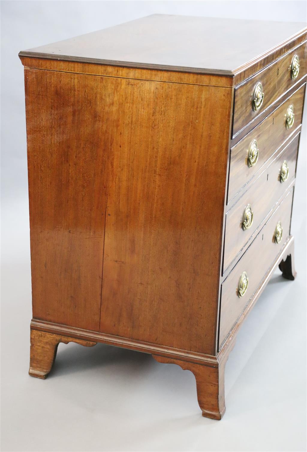 A George III mahogany dressing chest, W.3ft 1in. D.1ft 9in. H.2ft 10in.
